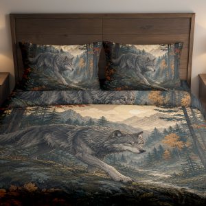 Autumn Guardian Wolf Bedding Set