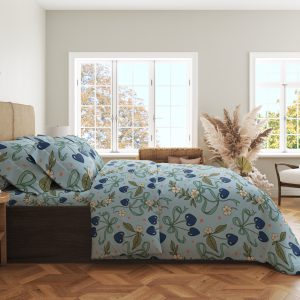 Alternative view of Azure Cherry Ribbons Bedding Set