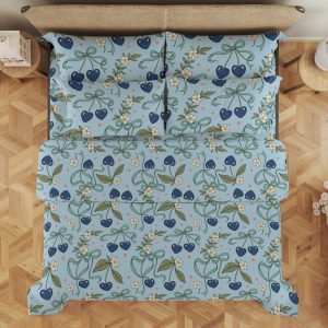 Azure Cherry Ribbons Bedding Set - Image 3