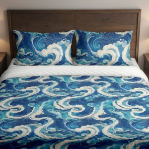 Azure Cloud Ribbon Bedding Set