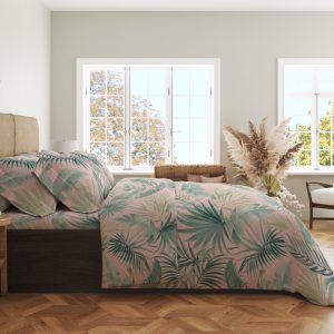 Alternative view of Blush Palm Breeze Bedding Set