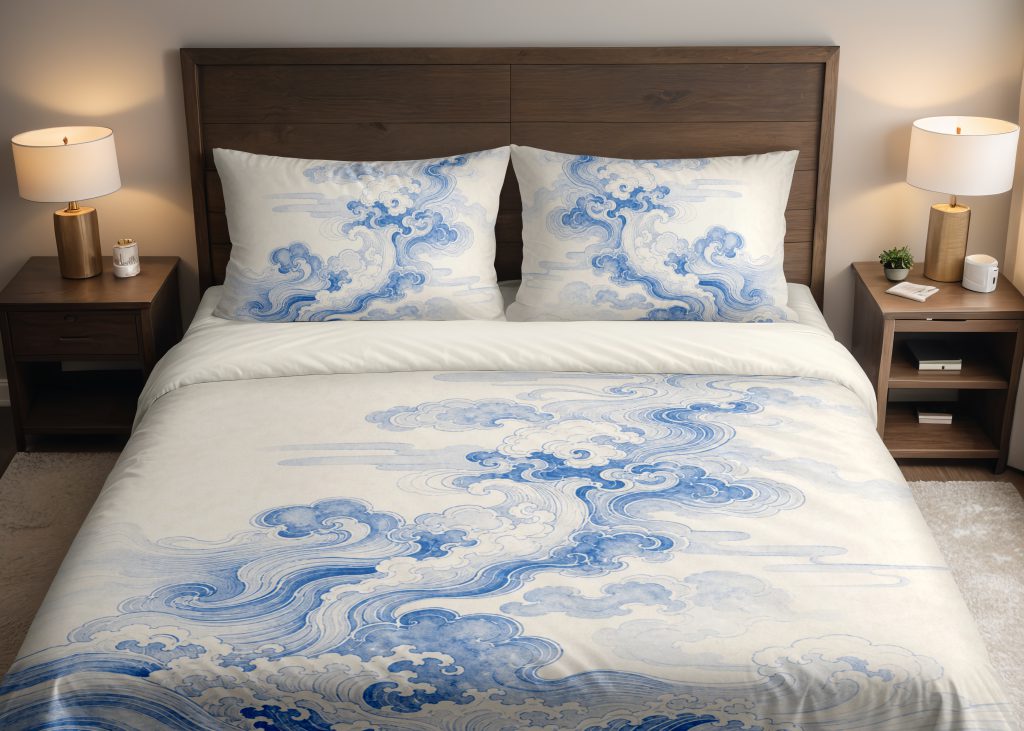 Cobalt Cloud Tide Bedding Set