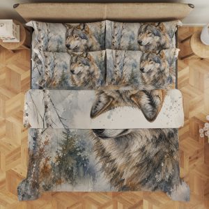 Ember Gaze Wolf Portrait Bedding Set - Image 3