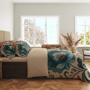 Alternative view of Ember Teal Folk Garden Bedding Set