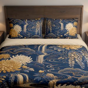 Gilded Chrysanthemum Cascade Bedding Set