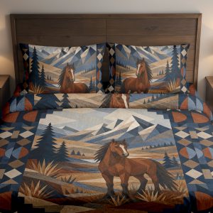Highland Mustang Mosaic Bedding Set