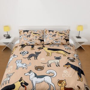 Cartoon Cat and Dog Bedding Set - Cute Pets Pattern Duvet Cover & Comforter Set - Image 4