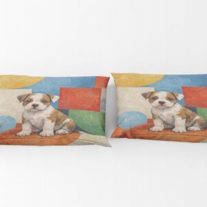 Abstract Dog Painting Bedding Set - Colorful Geometric Puppy Duvet Cover & Comforter - Image 4