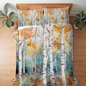 Alternative view of Watercolor Birch Forest Bedding Set