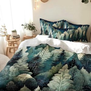 Stylized Night Forest Bedding Set, Dark Pine Forest Bedding, Nature Decor, Whimsical Forest Dreamy Duvet Cover, Comforter, Quilt Set - Image 4