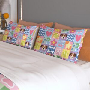 Colorful Cartoon Dog Bedding Set - Cute Puppy Patchwork Duvet Cover & Comforter Set - Image 3