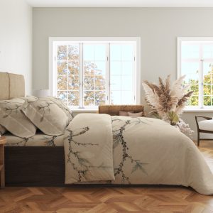 Alternative view of Ivory Magnolia Sparrow Bedding Set