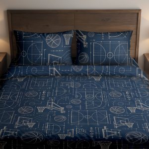 Midnight Court Blueprint Bedding Set
