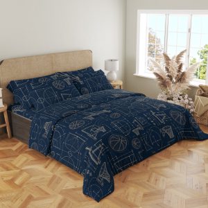 Midnight Court Blueprint Bedding Set - Image 4