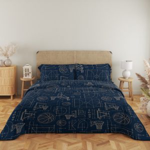 Midnight Court Blueprint Bedding Set - Image 5