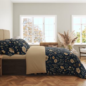 Alternative view of Midnight Cream Wildflower Bedding Set