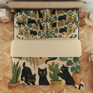 Midnight Garden Cats Bedding Set - Image 3