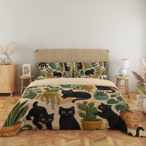 Midnight Garden Cats Bedding Set - Image 5