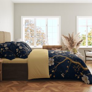 Alternative view of Midnight Gilt Blossom Arbor Bedding Set