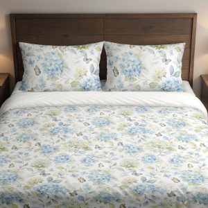Mist Blue Hydrangea Flight Bedding Set