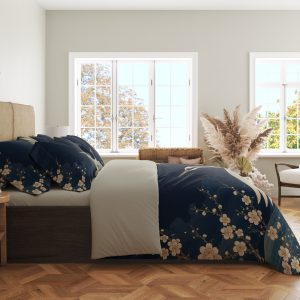 Alternative view of Moonlit Crane Pine Sanctuary Bedding Set