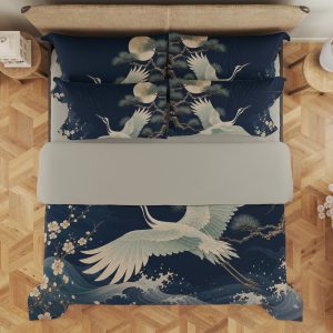 Moonlit Crane Pine Sanctuary Bedding Set - Image 3