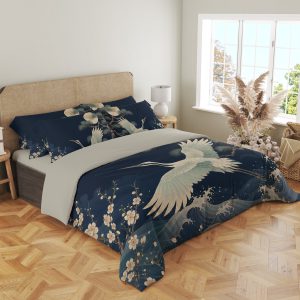 Moonlit Crane Pine Sanctuary Bedding Set - Image 4
