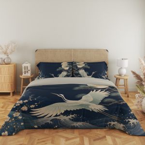 Moonlit Crane Pine Sanctuary Bedding Set - Image 5