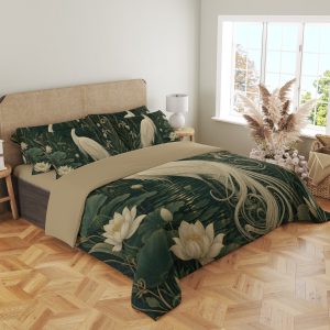 Moonlit Ivory Crane Lagoon Bedding Set - Image 4