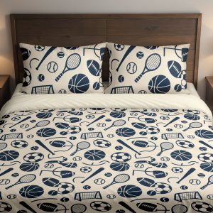 Navy All-Sports Sketch Bedding Set
