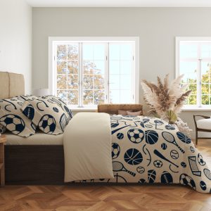 Alternative view of Navy All-Sports Sketch Bedding Set