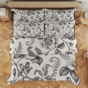 Noir Camellia Etching Bedding Set - Image 3