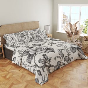 Noir Camellia Etching Bedding Set - Image 4