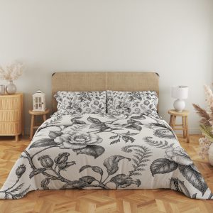 Noir Camellia Etching Bedding Set - Image 5