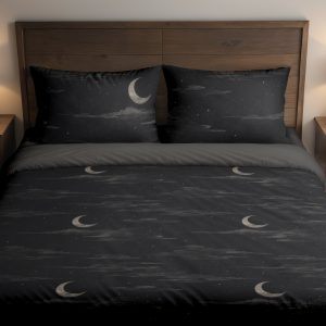 Obsidian Crescent Drift Bedding Set