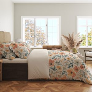 Alternative view of Peach Willow Scatter Bedding Set