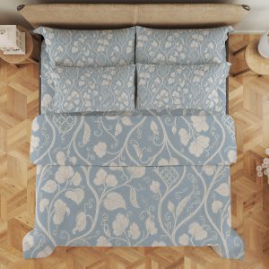 Powder Blue Vinework Bedding Set - Image 3