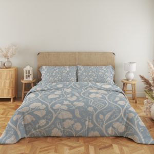 Powder Blue Vinework Bedding Set - Image 5
