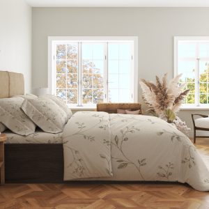 Alternative view of Quiet Sage Sprigs Bedding Set