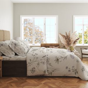Alternative view of Silver Meadow Sprigs Bedding Set