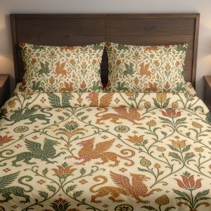 Verdant Griffin Folk Bedding Set