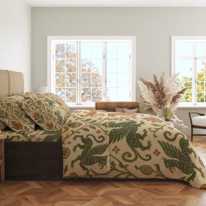 Alternative view of Verdant Griffin Folk Bedding Set