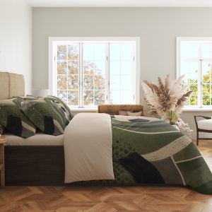 Alternative view of Verdant Pitch Orbit Bedding Set