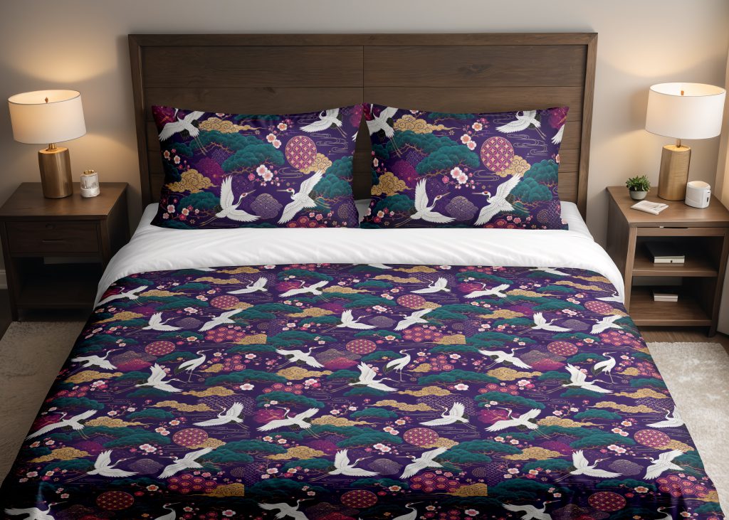 Violet Crane Festival Bedding Set
