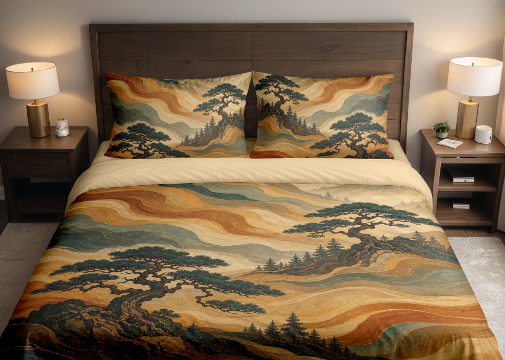 Amber Current Pine Terraces Bedding Set
