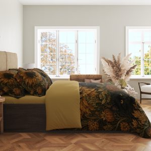Alternative view of Amber Sunflower Midnight Cats Bedding Set