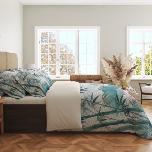 Alternative view of Azure Dragon Lotus Courtyard Bedding Set
