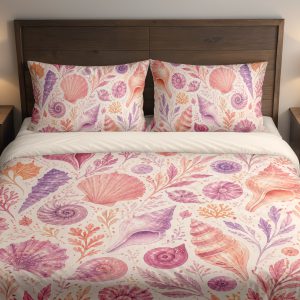 Blush Amethyst Shell Garden Bedding Set