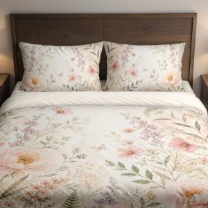Blush Meadow Whisper Botanical Bedding Set