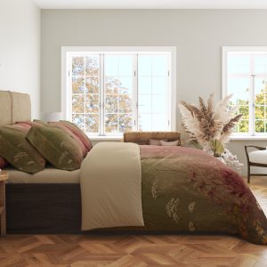 Alternative view of Burgundy Sage Veil Meadow Bedding Set